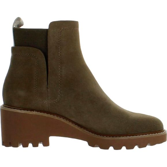 Dolce Vita Womens Huey Taupe Patent Lug Sole Booties Ankle Boots Shoes NWT - Picture 3 of 3